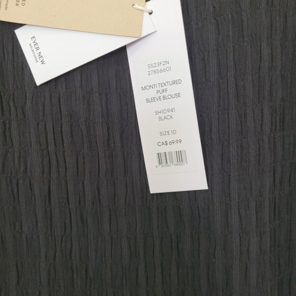 Monti puff sleeve blouse- black - Picture 4 of 5